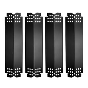 Arborlily 14.6" L Grill Heat Plates 4 Pack, Porcelain Steel Gas BBQ Grill Burner Covers, Heat Shields Flame Tamers Replacement Parts for Nexgrill Outdoor Grills