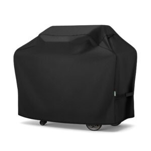 Arborlily Grill Cover, 60 Inch BBQ Grill Cover for Outdoor Grill, Heavy Duty Waterproof Barbecue Gas Grill Cover for Weber, Char-Broil, Nexgrill, Windproof Straps & Handles, Black
