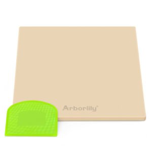 Arborlily 13 Inch Pizza Stone for Oven and Grill, Square Cordierite Baking Stone with Scraper, Thermal Shock Resistant, Even Heat for Crispy Crust, Perfect for Bread, Pies, and 12" Regular Pizza