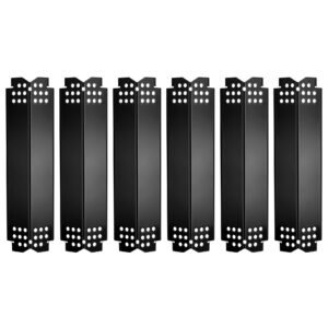 Arborlily Grill Heat Plates Parts 14.6" L, Outdoor Rust-Proof Porcelain Heat Shield Flame Tamer, Full Protection Gas Grill Burner Cover Replacement Accessories for Nexgrill, 6 Pack