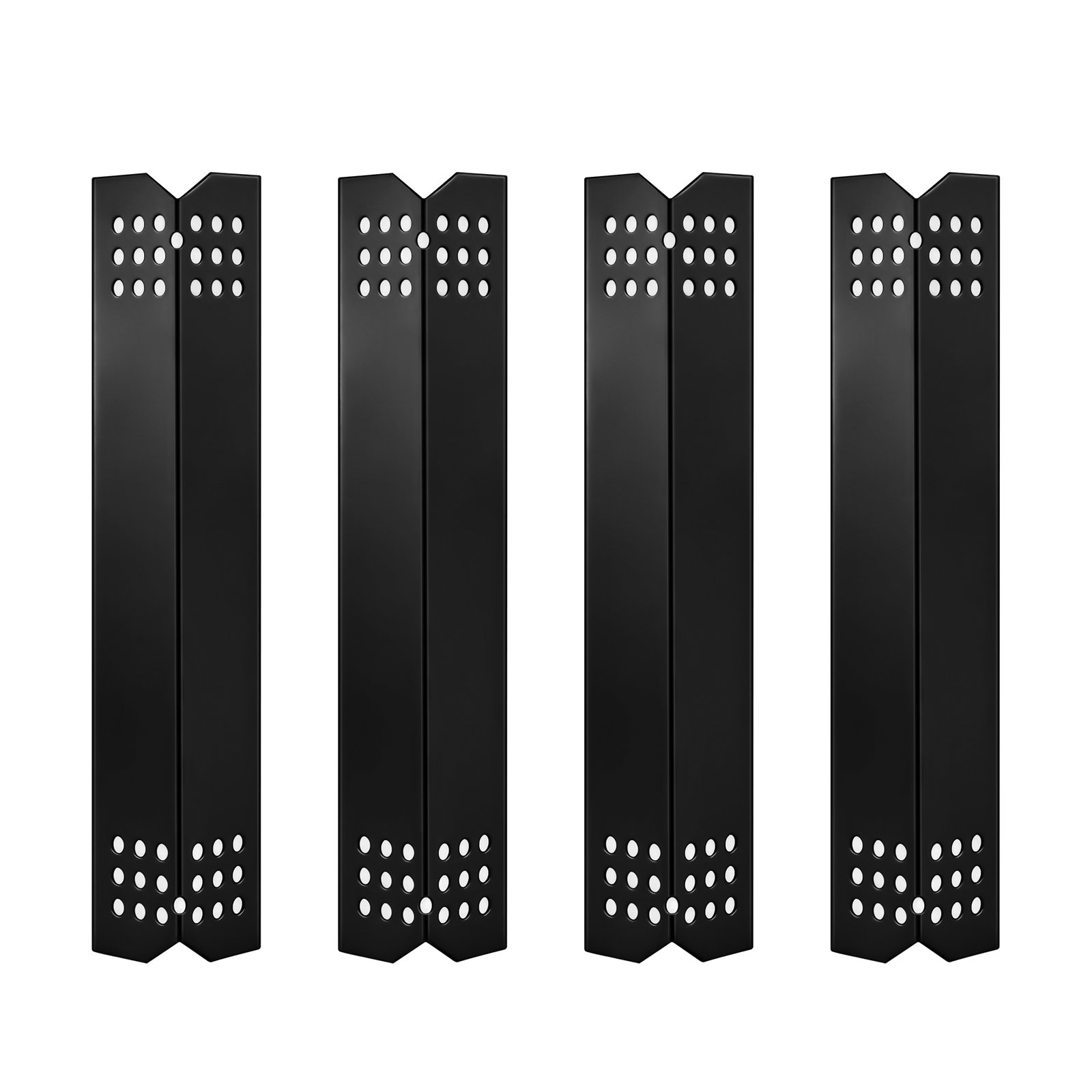 Arborlily 14.56" L Grill Heat Plates 4 Pack, Porcelain Gas Grill Burner Cover Replacement Parts, Outdoor Heat Shield Tent Flame Tamer for Nexgrill, Grill Master Gas Grills and More