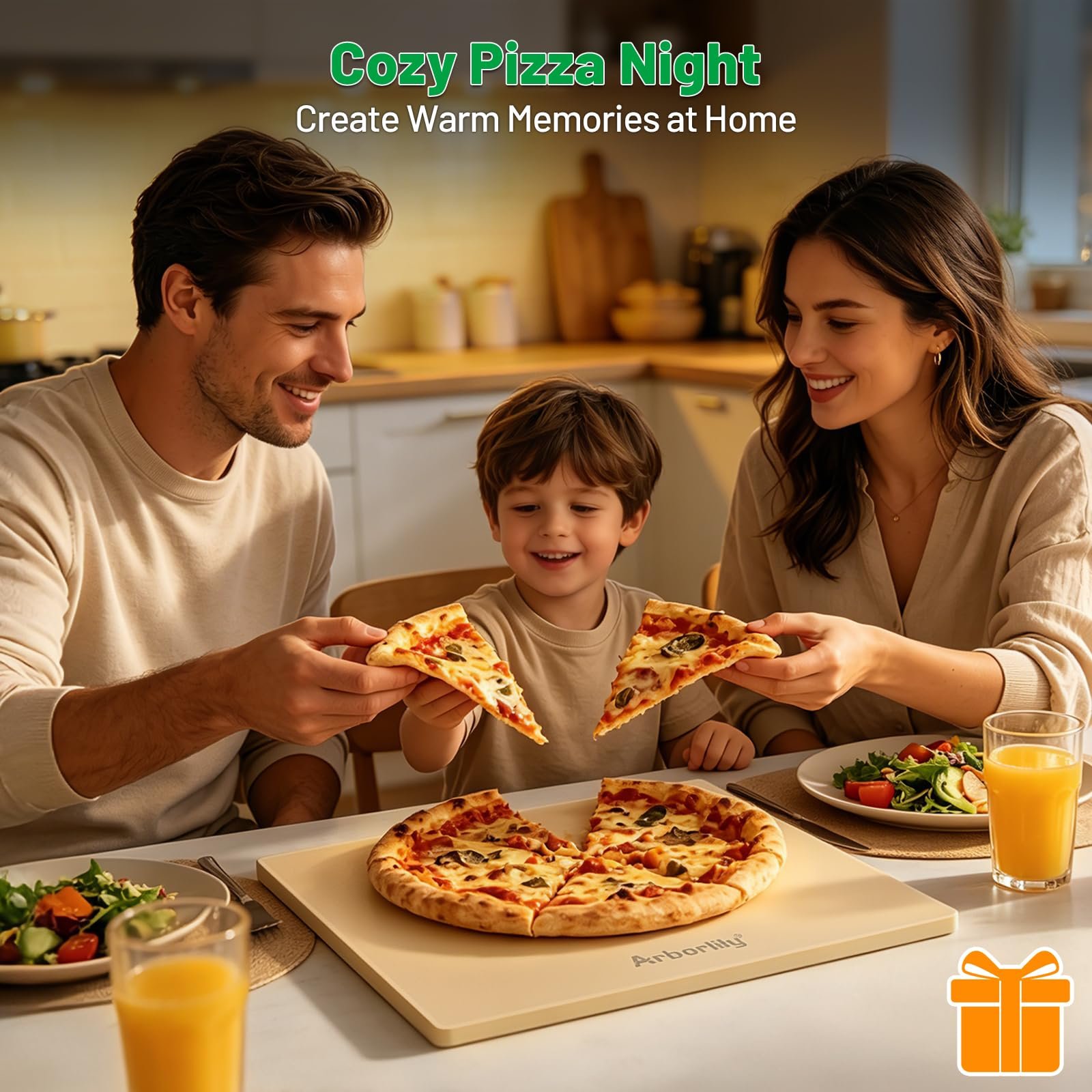 Arborlily Pizza Stone for Oven and Grill, 15 x 13 Inch Cordierite Baking Stone with Scraper, Even Heat for Crispy Crust, Perfect for Bread, Pies, and 12-Inch Pizzas - Image 7